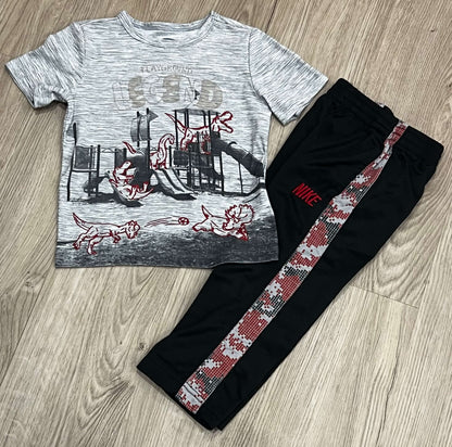 Boys outfit, Dinosaur Top from Old Navy and Nike Bottoms, size 2T, VGUC, Kids 2T