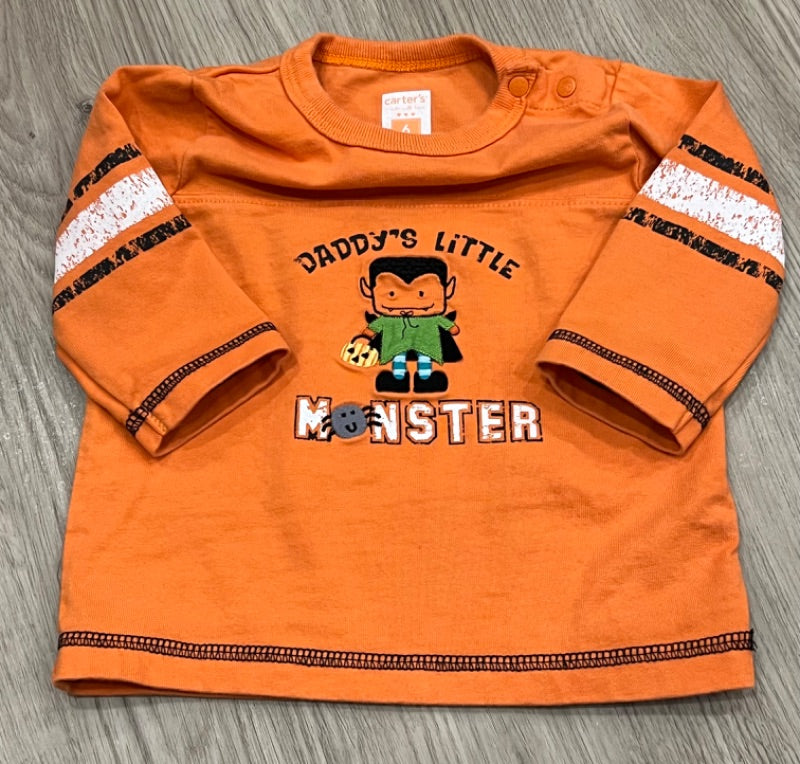 VGUC, Daddy’s Little Monster LS shirt, size 6mos, Kids 6 Month (3-6M)