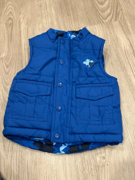 VGUC, Reversible blue Puffer Vest, Size 6mos, Kids 6 Month (3-6M)
