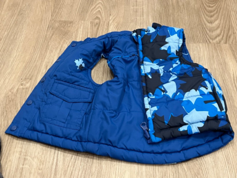 VGUC, Reversible blue Puffer Vest, Size 6mos, Kids 6 Month (3-6M)
