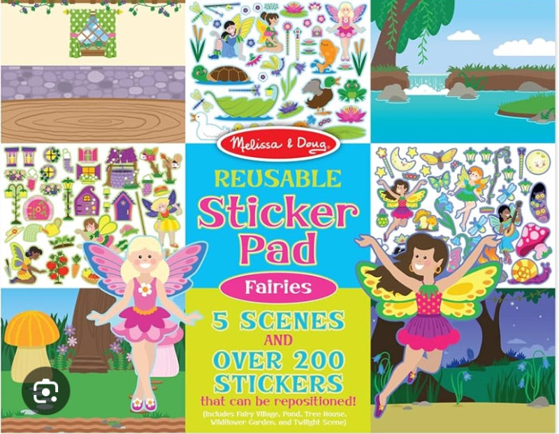 Melissa & Doug reusable sticker book - fairy scenes