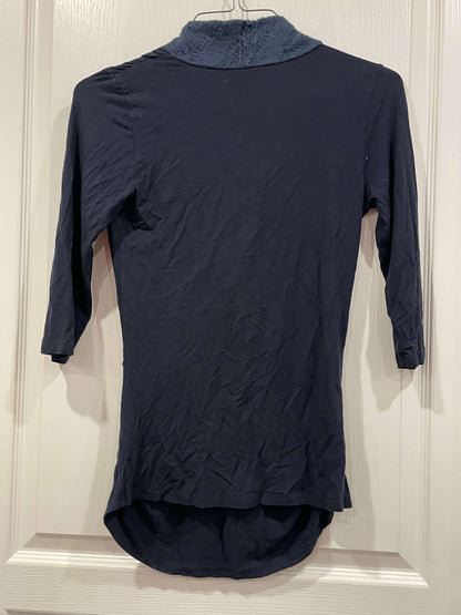 Navy Blue Maternity Top, 3/4 Sleeves, size Small, Maternity S (4-6)