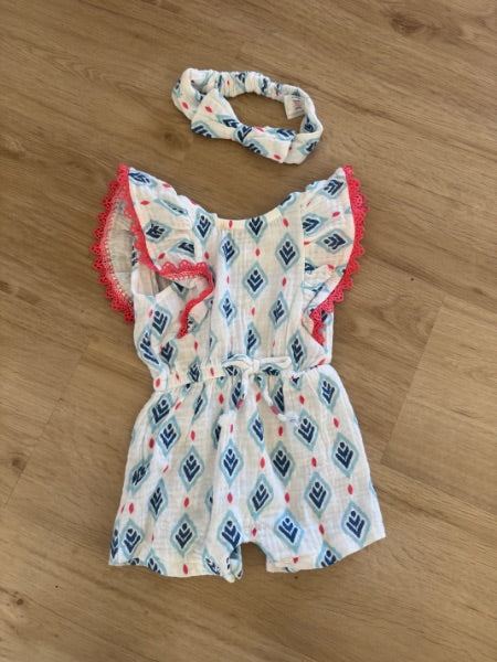 Baby Girl's Romper with Headband, Kids 3 Month (0-3M)