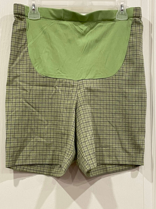 Lime Green Plaid Maternity Shorts, size Small, Very Good Used Condition (VGUC), Maternity S (4-6)