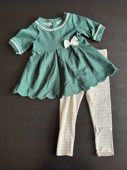 Tahari girls Christmas dress and leggings , Kids 3T