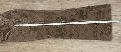 Maternity Corduroy Pants, tan  with green pattern, size X-Small, Very Good Used Condition (VGUC), Maternity XS (0-2)