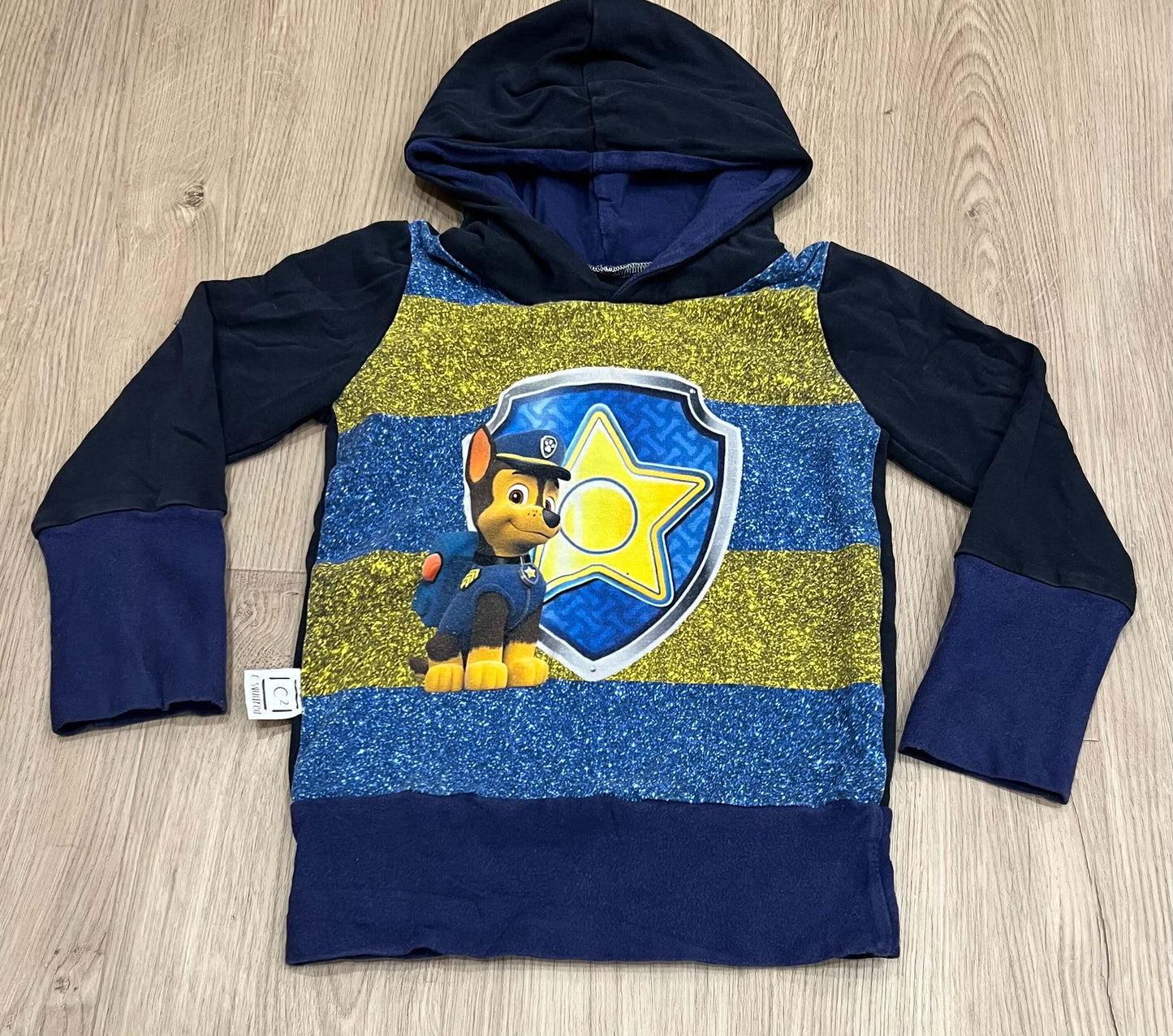 Boys Blue Lightweight Paw Patrol Chase Grow-with-me Hoodie, Made by C Squared (C2) , size 3T, VGUC, MSRP: $45.00, Kids 3T