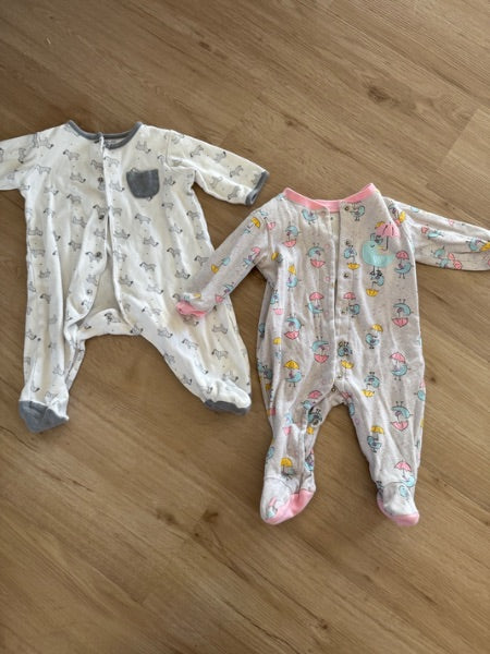 Set of 2 Sleepers with Snaps, Kids 6 Month (3-6M)