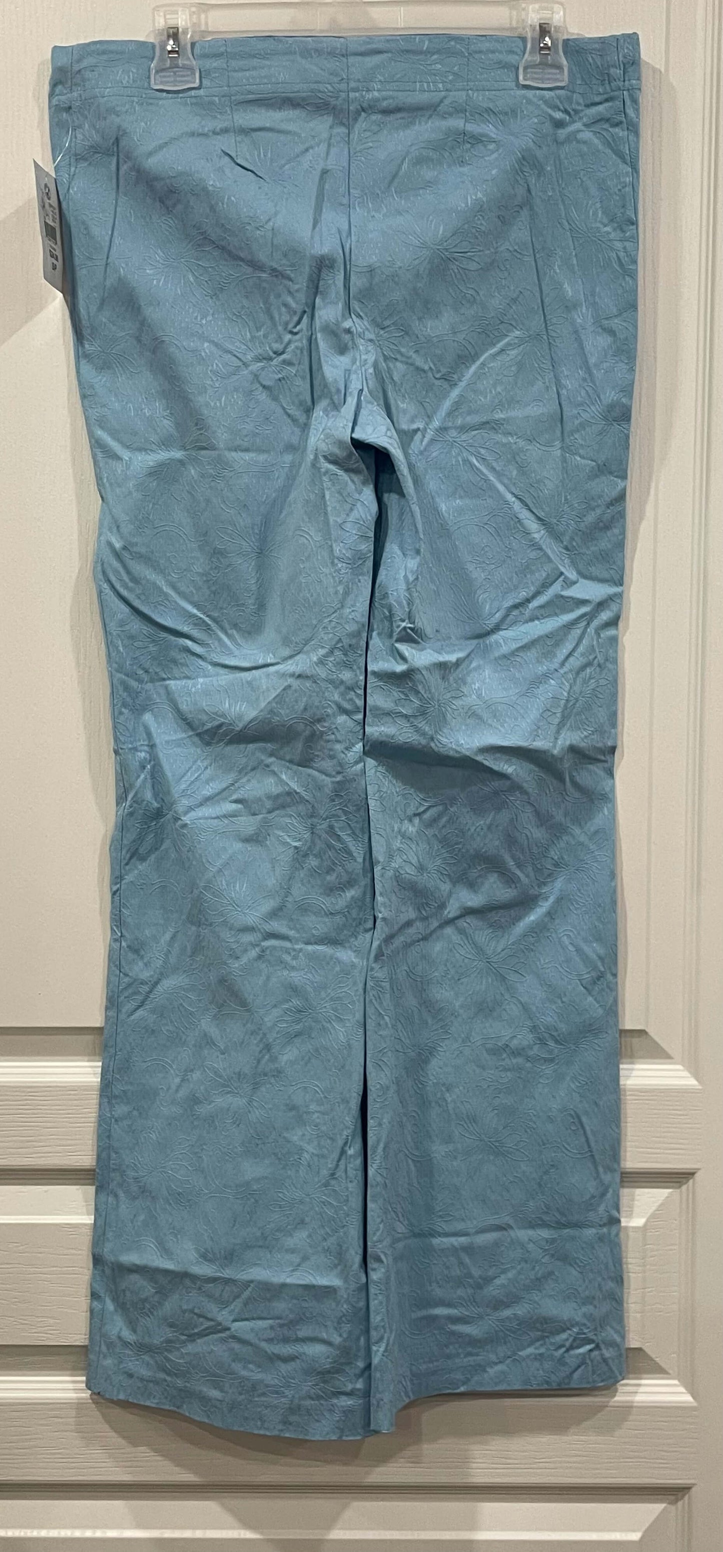 NWT, Maternity Announcements, Dressy floral aqua blue, dress pants, size Small , Maternity S (4-6)
