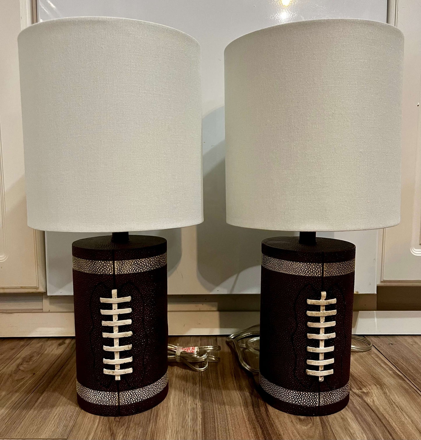 NWOT Set of Matching Football Table Lamps (2)