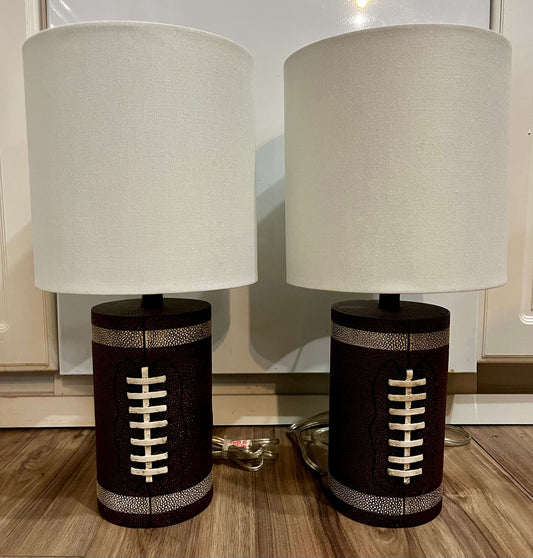 NWOT Set of Matching Football Table Lamps (2)