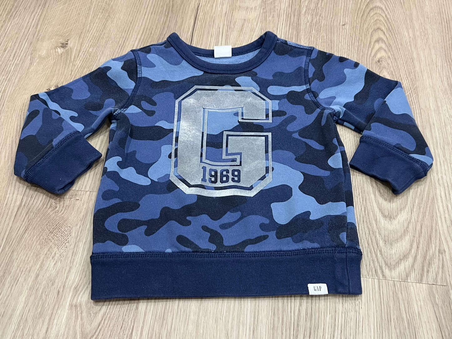 babyGAP, Boys Blue Camo Camouflage Crewneck Sweatshirt from GAP kids, , size 2 years, Very Good Used Condition (VGUC), Kids 2T