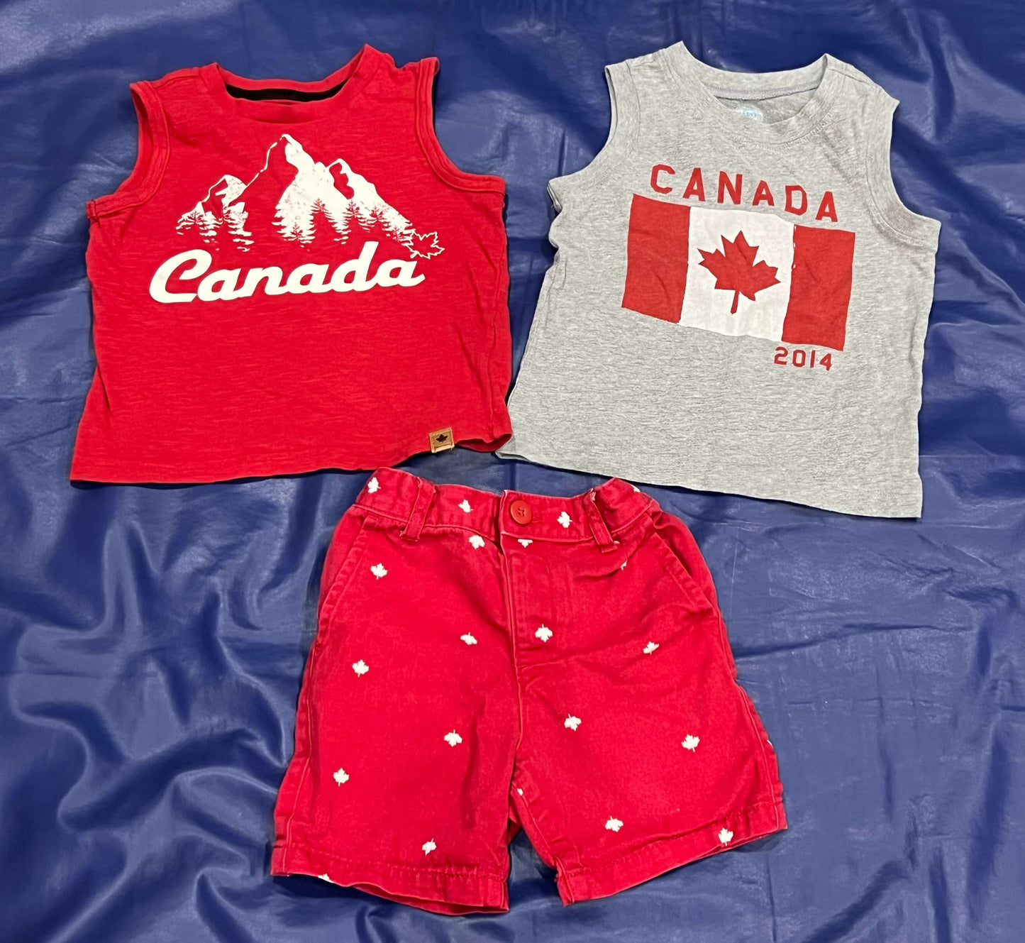 Boys Canada Day Bundle - Set of Two (2) Tank Tops and One Pair of Shorts, size 2T, VGUC, Kids 2T
