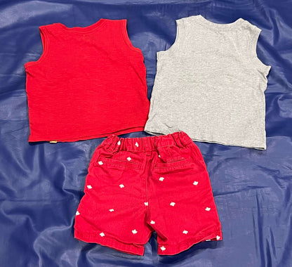 Boys Canada Day Bundle - Set of Two (2) Tank Tops and One Pair of Shorts, size 2T, VGUC, Kids 2T