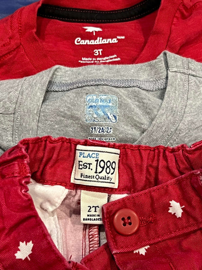 Boys Canada Day Bundle - Set of Two (2) Tank Tops and One Pair of Shorts, size 2T, VGUC, Kids 2T