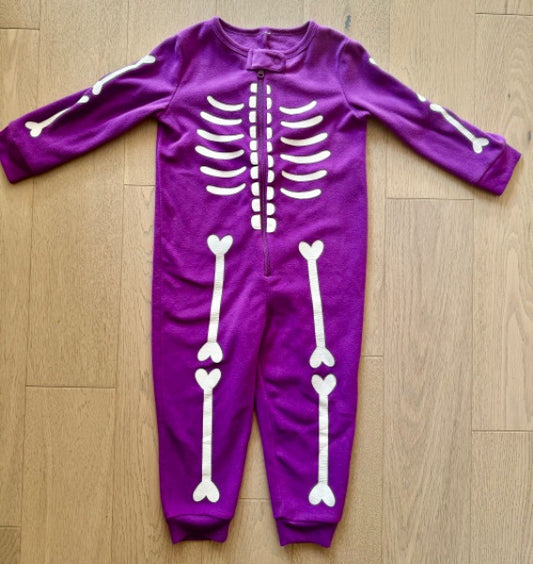 Halloween Purple Skeleton Romper