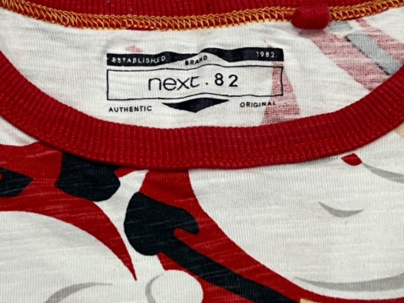 NEXT brand, Santa S/S t-shirt, size 82 EU (~18mos), but fits big, VGUC , Kids 24 Month (18-24M)
