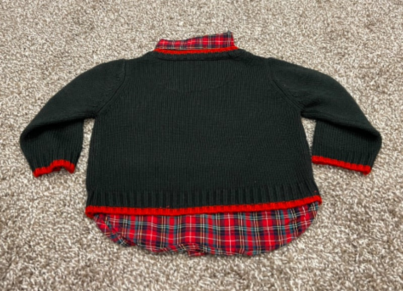 Boys knit Sweater with faux dress shirt, size 6-12mos, Kids 9 Month (6-9M)