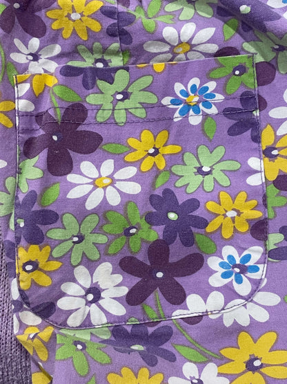 Cute Purple Maternity Pants with Floral Pattern, size Small, Maternity S (4-6)