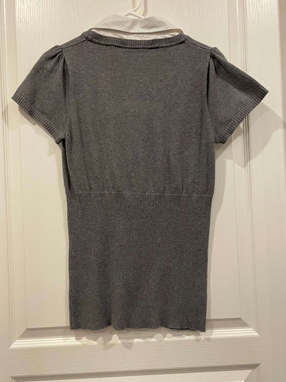 Motherhood Maternity, S/S Knit Sweater shirt with collar, size Medium, VGUC, Maternity M (8-10)