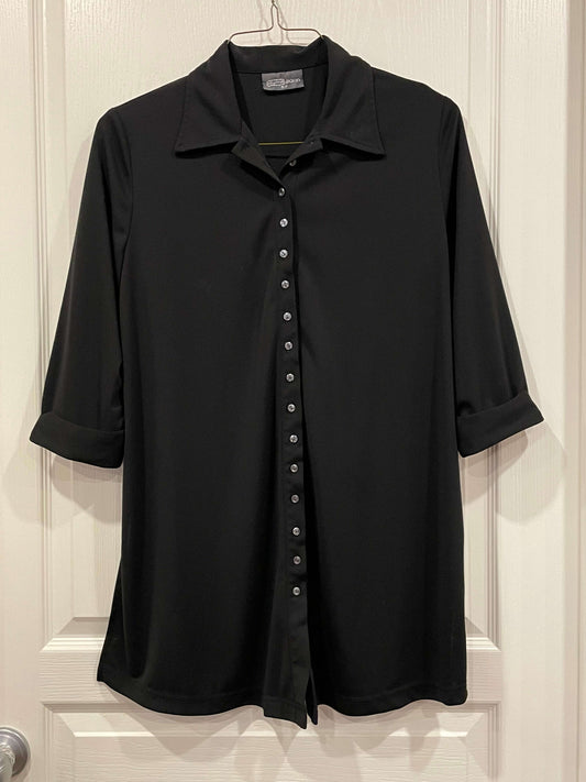 Long Black Button Up Maternity Shirt from Thyme Maternity, size Small, Very Good Used Condition (VGUC), Maternity S (4-6)