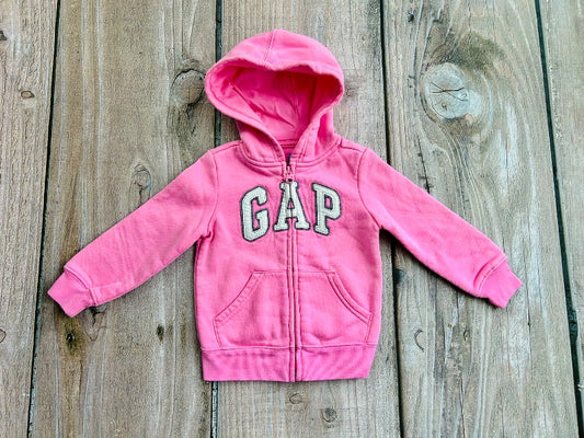 BabyGap size 2T girls light pink logo zip up hoodie, zip up sweater, Kids 2T