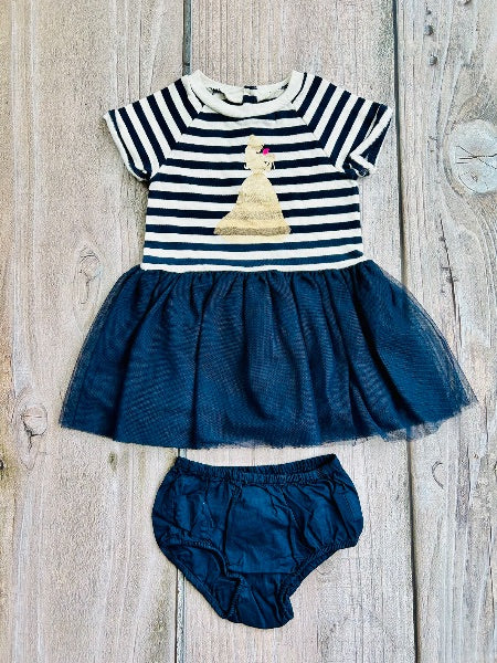 BabyGap Disney collab size 2T girls Beauty & The Beast themed tulle dress with diaper cover, Kids 2T