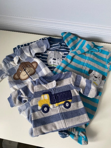 Four fleece sleepers, newborn , Kids Newborn