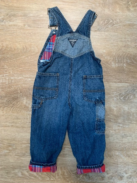 OshKosh B'Gosh Jean Overalls - Lined.  Size 2T