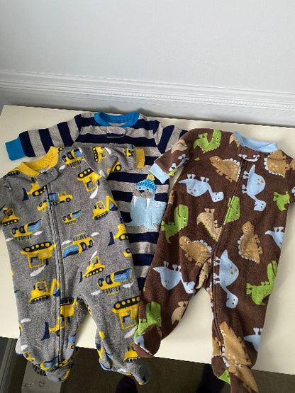 3 fleece sleepers, 3 months , Kids 3 Month (0-3M)