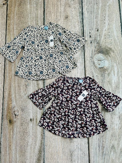 BabyGap size 3 girls floral light cotton blouse tops with ruffle sleeves, brand new with tags, Kids 3/3T, Kids 3T