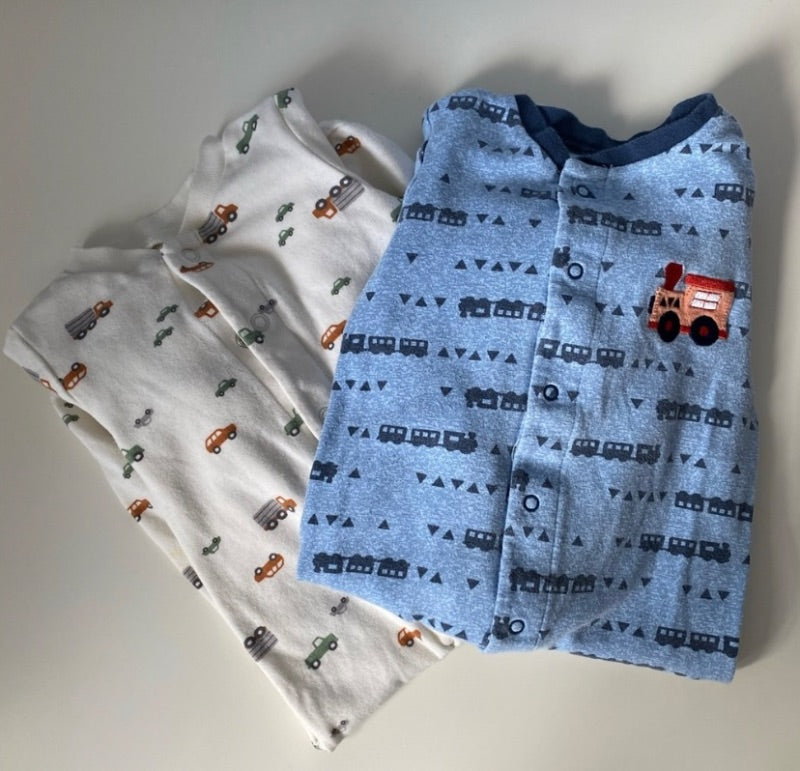 2 Cotton Footie Sleepers, 9 months , Kids 9 Month (6-9M)