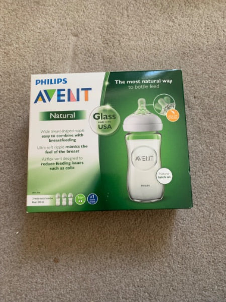 3 Avent glass 8oz baby bottles