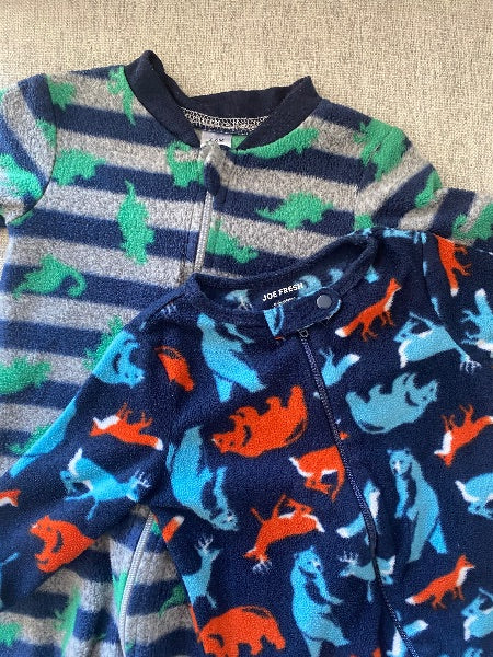 2 Fleece Sleepers, 6 months , Kids 6 Month (3-6M)