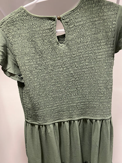 Green maxi dress with tiered skirt, Maternity S (4-6)