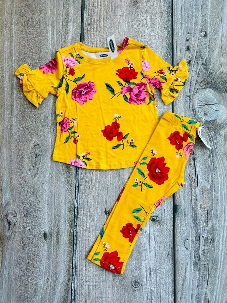 Old Navy size 3T girls floral top and matching floral leggings, brand new with tags, Kids 3T