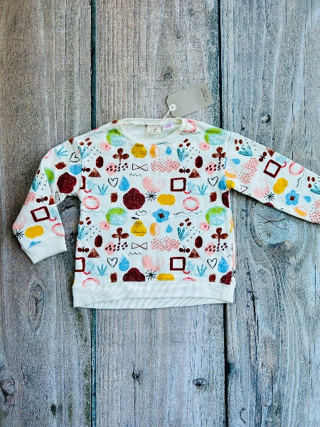 Zara Kids size 2-3T girls french terry crew neck sweater top, brand new with tags, Kids 3T