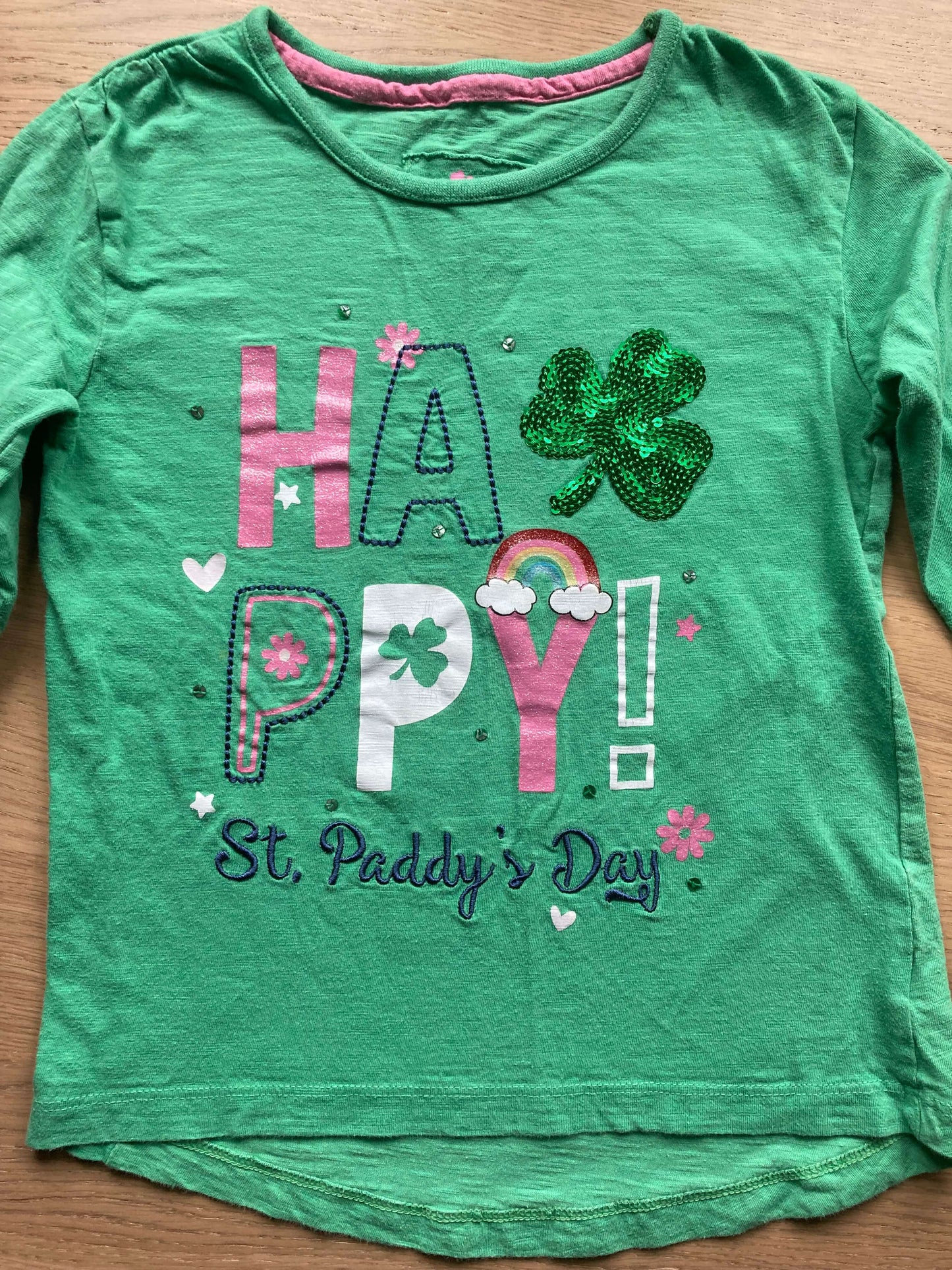 St. Patrick Clover Shirt, Size 6-9, Kids 7