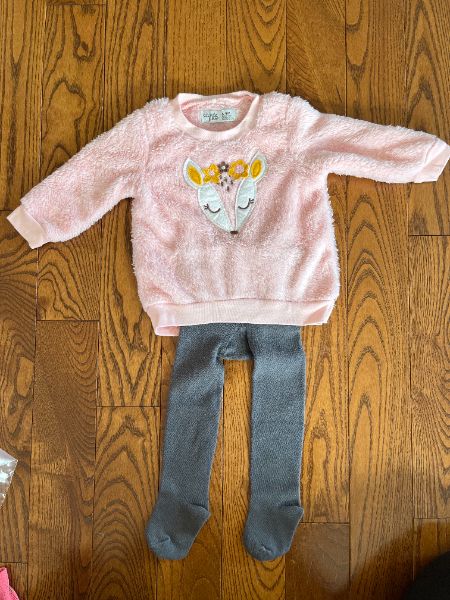 Chickpea fleece sweater set 6-9M