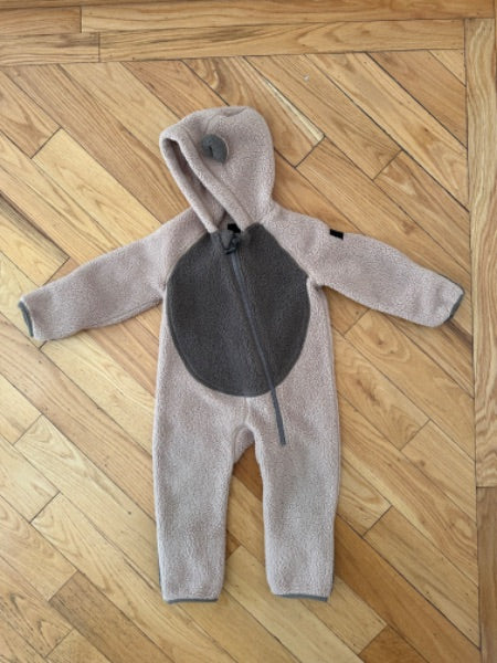 Bear Fleece Hooded One-Piece (Size 12-18m)