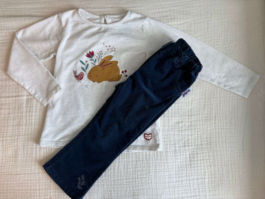 Souris Mini (French Canadian Clothing Brand) Toddler Girls Two Piece Outfit 2-3T, Kids 2T