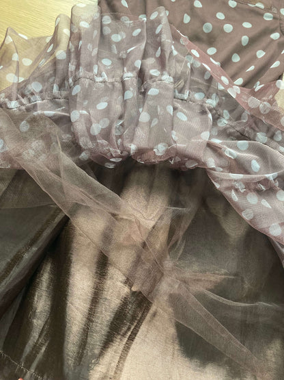 Chestnut Tulle Dress with Matching Barrettes, Size 6 ($150), Kids 6/6X