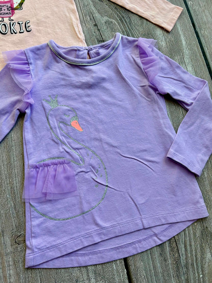 Osh Kosh Carter’s size 3T girls bundle of 3 tops, Paris, smart cookie, swan, Kids 3T