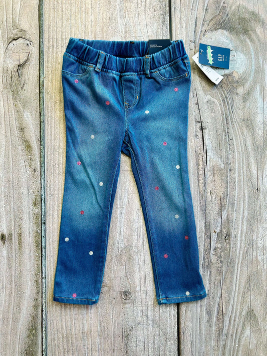 BabyGap size 3T girls polka dot skinny jeans, new with tags, Kids 3T