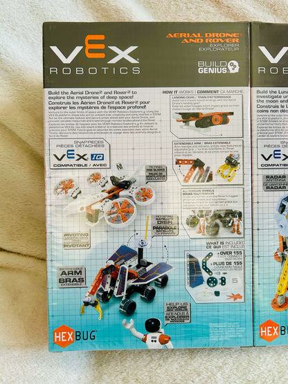 Hexbug Vex Robotics STEM bundle - mobile science lab, lunar lander, aerial drone and rover sets, brand new in package