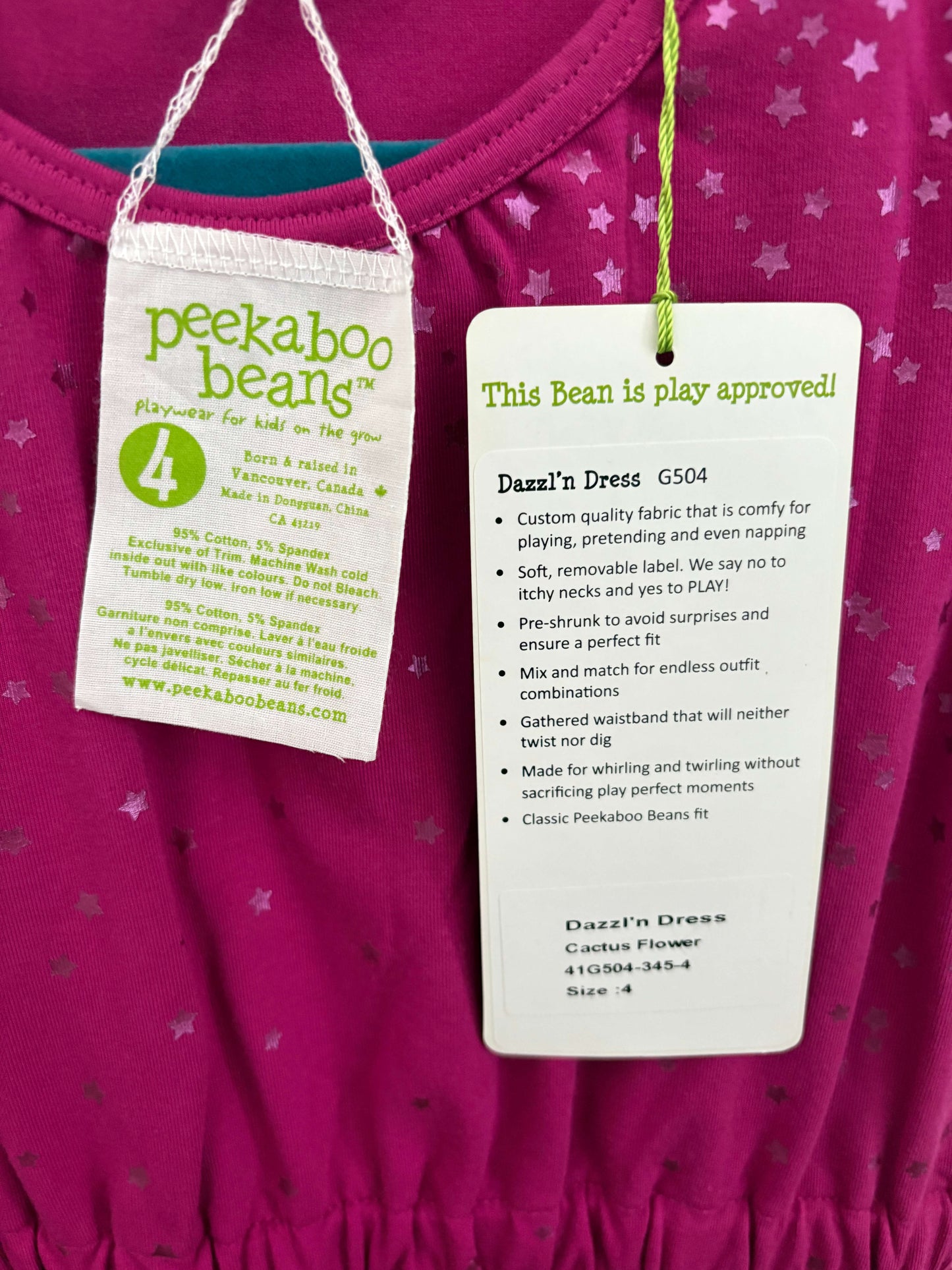 Peekaboo Beans "Dazzl'n Dress" Size 4  NWT, Kids 4/4T