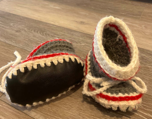Knit Booties - GREY (6-12M), Shoes 3 (Baby: 0-12 mth)