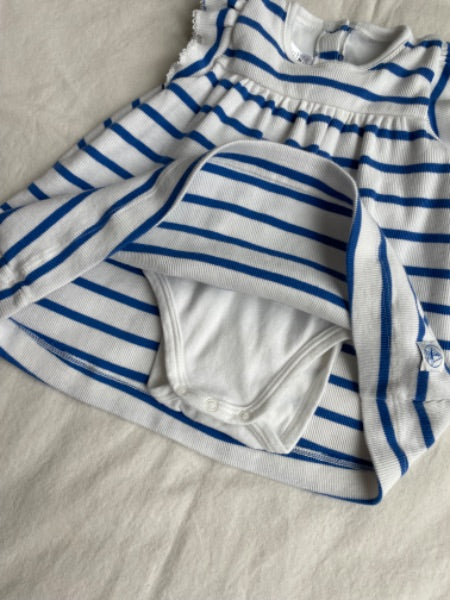 Summer Dress Petit Bateau with built in onesie 6M, Kids 6 Month (3-6M)