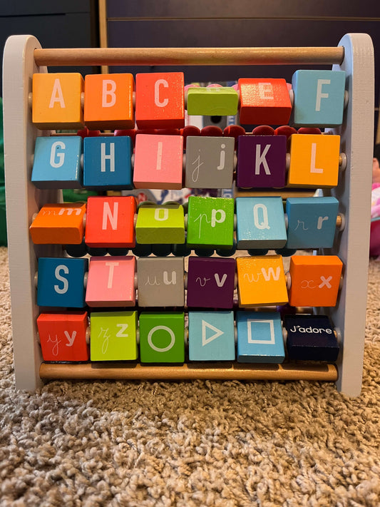J'adore, Wooden, 2 in 1, ABC letters and Abacus