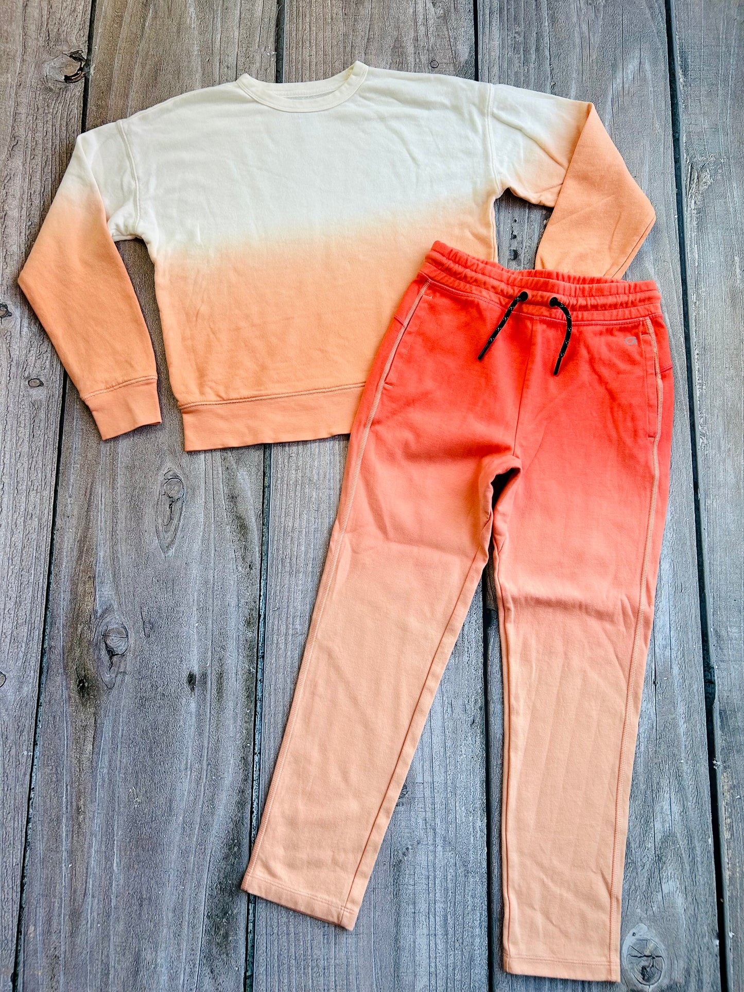 Gap Kids size 10 boys ombré french terry sweater top and sweatpants, sweats, joggers set, like new, Kids 10 (medium)